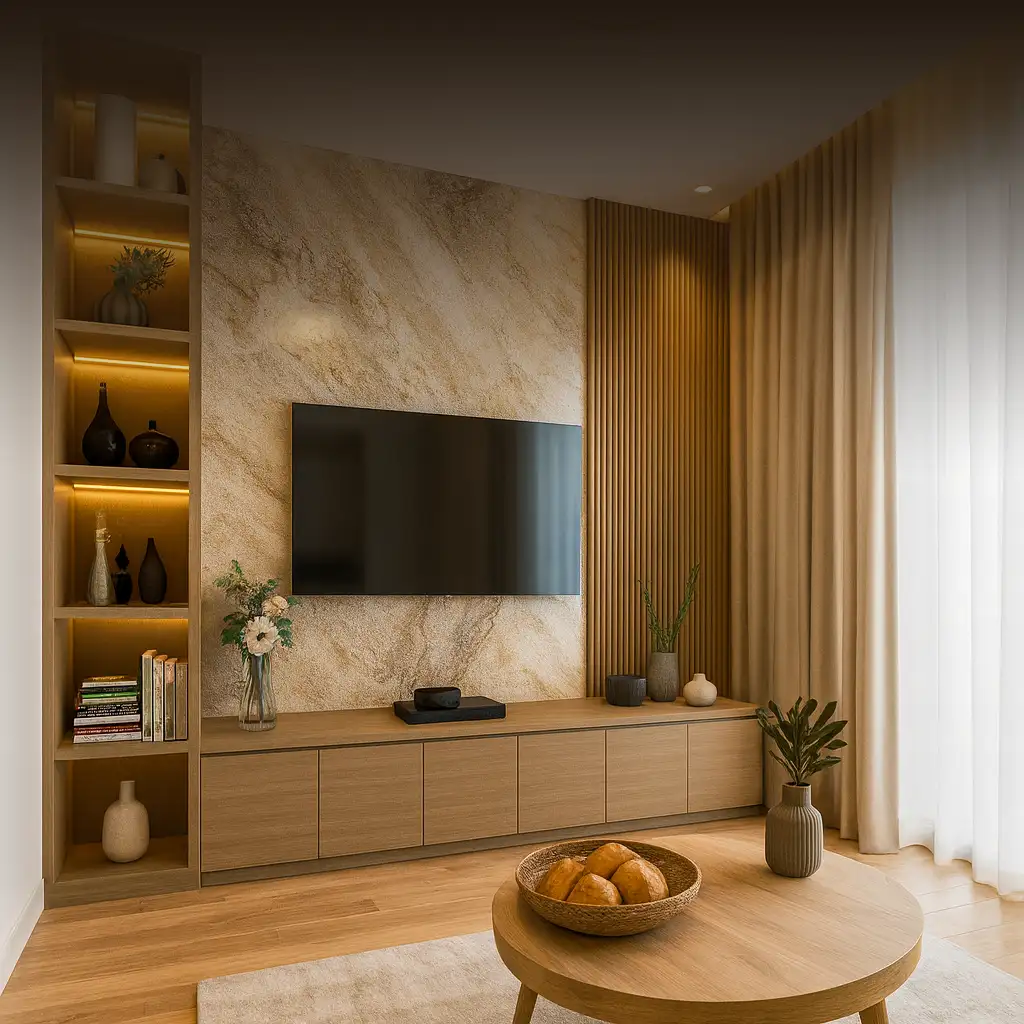 Jasa Pembuatan Furniture Custom Backdrop TV