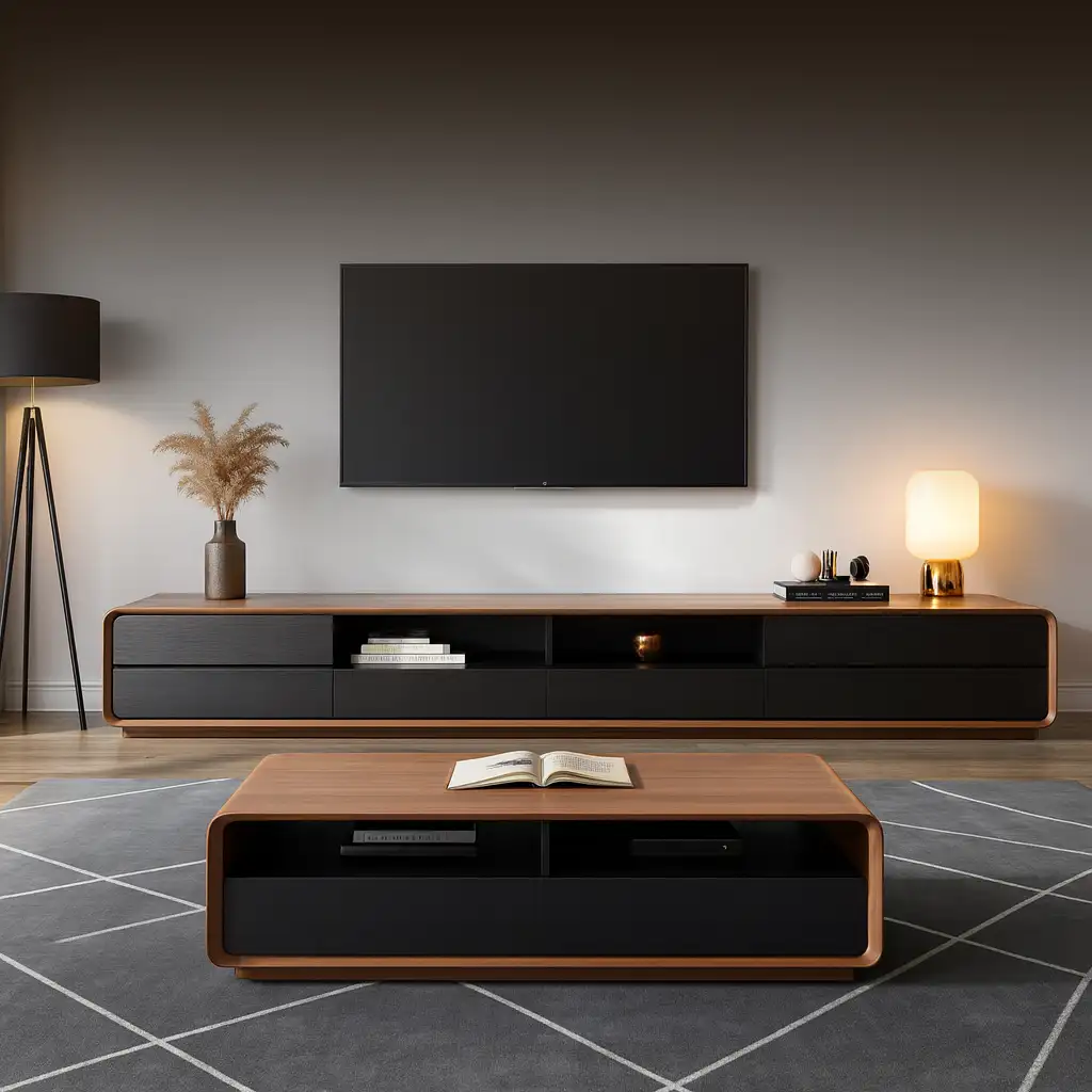 buat lemari custom tv console